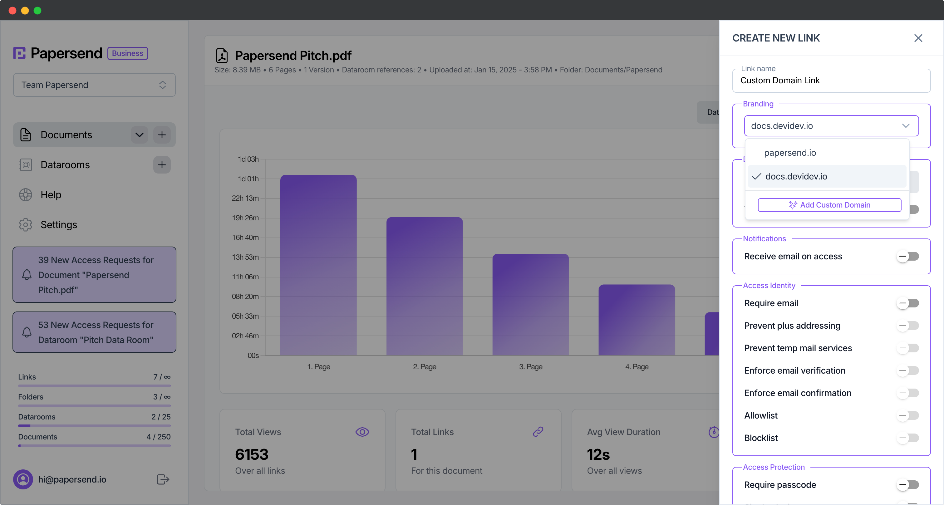 Custom Domains with Papersend